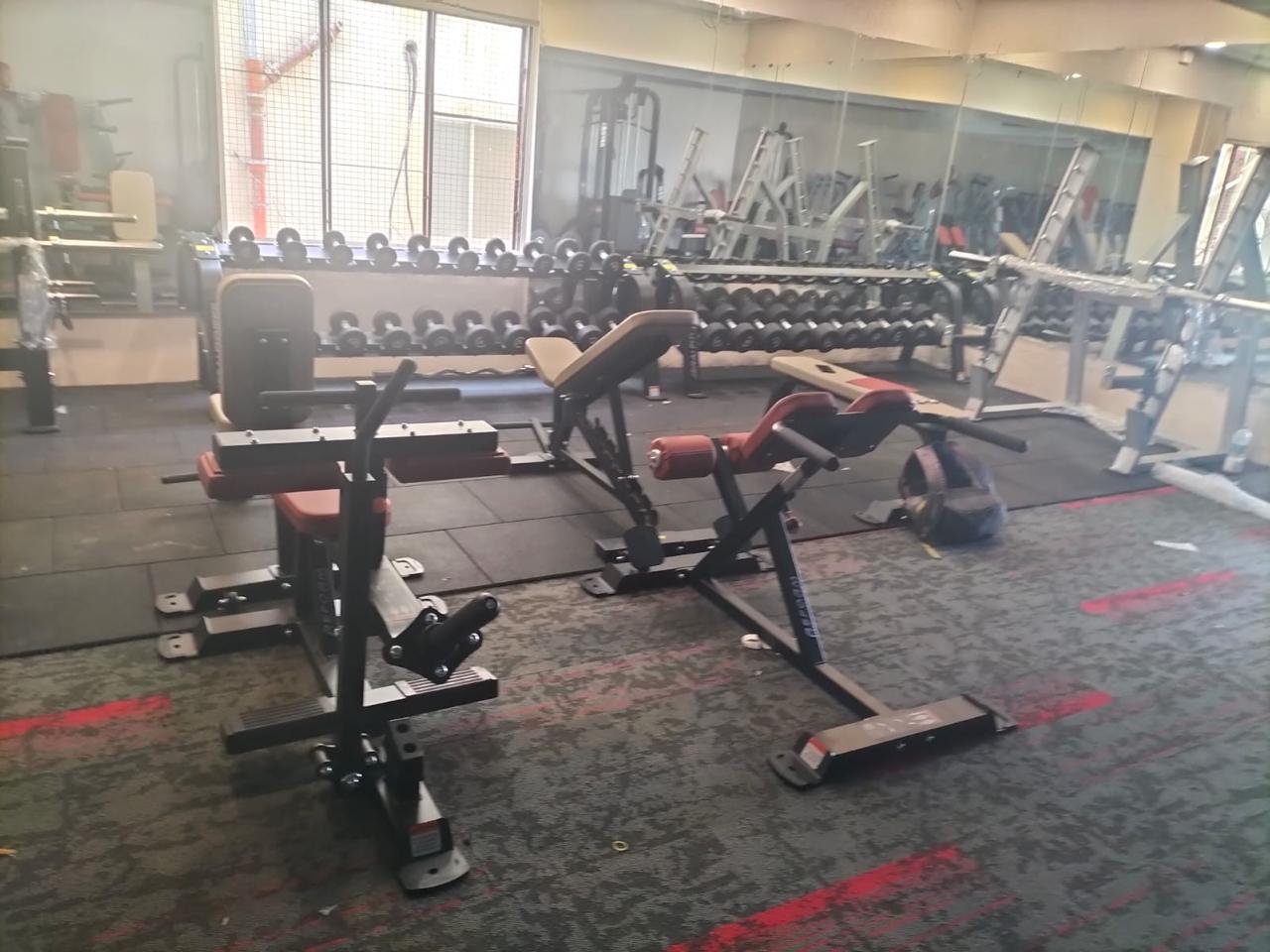 Gym flooring rubber tiles installed at a site in hyd