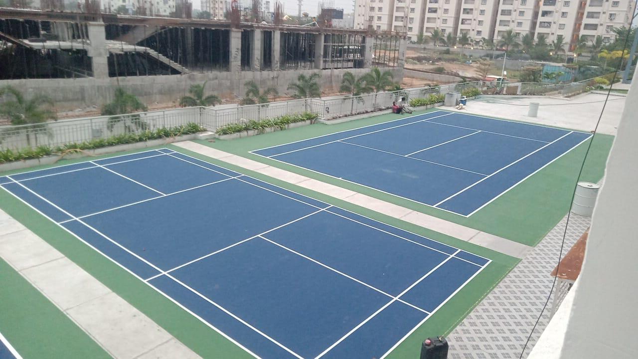Acrylic sports flooring installed at a site in hyd